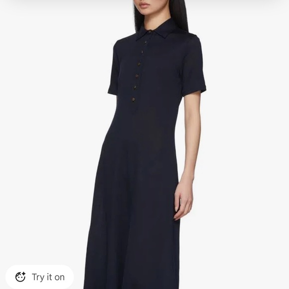 Rag & Bone Navy Rower polo Midi Dress size large - Picture 12 of 14